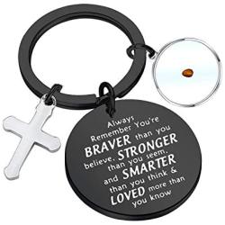 WSNANG Faith Mustard Seed Keychain Always Remember You’re Braver Than You Believe Keychain Inspirtaional Jewelry Gifts