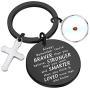 WSNANG Faith Mustard Seed Keychain Always Remember You’re Braver Than You Believe Keychain Inspirtaional Jewelry Gifts