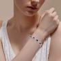 BriLove Womens Wedding Bridal CZ Multi Emerald Cut Halo Collar Necklace Tennis Bracelet Dangle Earrings Set