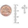 Ritastephens Italian Sterling Silver 3mm Rosary Bead Virgin Mary Cross Necklace, 20''