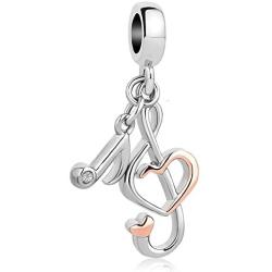 Lifequeen Heart Love Music Notes Charm Spacer Charms for Bracelets