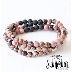 Subherban Modern Aromatherapy Jewelry - Lava Rock Anxiety Bracelets - Handmade Jewelry - Gifts for Women