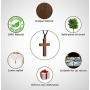 Wooden Cross Necklace for Men Women Children Kids – Natural Wooden Cross Pendant Necklace - Walnut Wood Small Cross Necklace