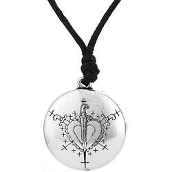 Vintage Gothic Amulet Ezili Dantor Loa Veve Pendant Voodoo Jewelry for Women