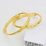 18K Gold Plated African Bangles for Women Adjustable Engaved Bracelets Women Jewelry 2 Pcs/Pack