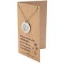 Quan Jewelry Dandelion Plate Pendant Necklace with Message Card, Inspirational Jewelry for Women