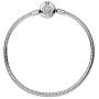 PANDORA Moments Sparkling Crown O Snake Chain, Clear CZ 925 Sterling Silver Charm Bracelet