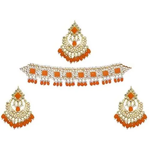 Finekraft Indian Meena KUNDAN Bridal Wedding Designer Gold Plated Pearls Necklace Jewelry Set Finekraft Indian Meena KUNDAN Bridal Wedding Designer Gold Plated Pearls Necklace Jewelry Set