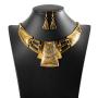 Fstrend Vintage Necklaces Earrings Set Gold Hollowed Chain Geometry Statement Necklace Jewelry for Women and Girls