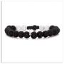 Xusamss Yoga Religious Cross Turquoise Bracelet Natural Stone Lava Rock Beads Oil Diffuser Bracelet,7 1/2 Wrist