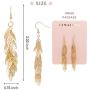 Bohemian Multi Layered Filigree Leaves Dangle Drop Long Statement Earrings