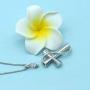 Freeco 925 Sterling Silver Cremation Memorial Jewelry Urn Necklace for Ashes for Women with Fill Kit(Cross Urn Necklace)