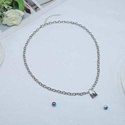 YienDoo Punk Lock Necklace Chain Silver Dainty Padlock Pendant Fashion Statement Charm Necklace Minimalist Jewelry for Women and Girls