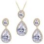 EVER FAITH Glamorous Teardrop Cubic Zirconia Bridal Necklace Earrings Set for Brides & Bridesmaids