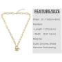 Al&Tiffy Love Heart Necklace for Woman and Girl 18k Gold Plated Dainty CZ Layered Chain Necklace,Gold Heart and Lock Pendent Necklace Jewelry