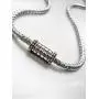 Artisanal Designer Balinese Kali Dots Magnetic Barrel Clasp Silver Cable Chain Necklace Artisanal Designer Balinese Kali Dots Magnetic Barrel Clasp Silver Cable Chain Necklace
