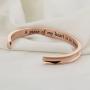 WUSUANED Memorial Jewelry A Piece of My Heart is in Heaven Hair Tie Grooved Cuff Bangle Bracelet in Memory of Loved One Sympathy Gift