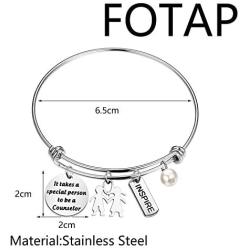 FOTAP Counselor Bangle It Takes A Special Person to Be A Counselor Bracelet Social Worker Gift LMSW Gift School Counselor Gifts