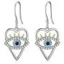 Evil Eye Earrings Sterling Silver Heart Evil Eye Dangle Earrings Cubic Zirconia Evil Eye Jewelry Gifts for Women Wife Evil Eye Earrings Sterling Silver Heart Evil Eye Dangle Earrings Cubic Zirconia Evil Eye Jewelry Gifts for Women Wife