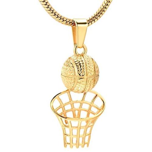 Stainless Steel Basketball Memorial Urn Jewellery Pendant Hold Cremation Keepsake Necklace for Ashes