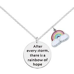 Inspirational Bracelet Encouragement Gift After Every Storm There is A Rainbow of Hope Rainbow Charm Bracelet Memorial Jewelry Gift for Her