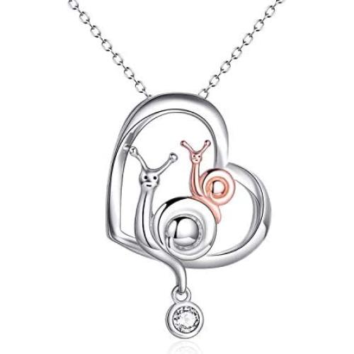 POPLYKE 925 Sterling Silver Animal Necklace for Mom Women Girls Jewelry Gifts for Valentines Day