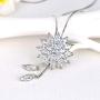 Crystal Necklace for Women CZ Necklace White Flower Pendant Jewelry
