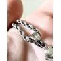 Shop-iGold Custom Pinky Men Women 925 Italy White Gold Finish Iced Silver Charm Ice Out Pendant Stainless Steel Real 3 mm Rope Chain, Mans Jewelry, Iced Pendant, Rope Necklace 16''- 24''
