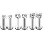 16g CZ Labret Cartilage Tragus Monroe Lip Nose Helix Studs Earrings Stainless Steel Cubic Zirconia Piercings Jewelry 2mm 3mm 4mm 3 Pairs Set