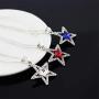 AILUOR Five-Pointed Star Sapphire Crystal Pendant Necklace, Fashion Silver Crystal Hollow Star Jewelry for Women Girl