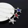 AILUOR Five-Pointed Star Sapphire Crystal Pendant Necklace, Fashion Silver Crystal Hollow Star Jewelry for Women Girl