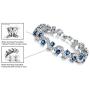 Herinos Women Platinum Plated Cubic Zirconia Tennis Bracelets Wedding Bridal Crystal Bangle