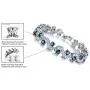 Herinos Women Platinum Plated Cubic Zirconia Tennis Bracelets Wedding Bridal Crystal Bangle