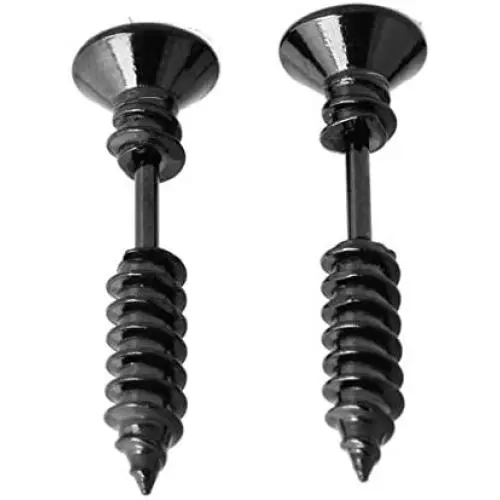 UM Jewelry Punk Style Womens Mens 316L Stianless Steel Screw Stud Earrings 1.06'' UM Jewelry Punk Style Womens Mens 316L Stianless Steel Screw Stud Earrings 1.06''