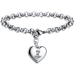 SANNYRA Happy Birthday Gifts Bracelet Heart Charm Alphabet Bracelet Gift for Women Girls 11st 12th 13th 14th 15th 16th 17th 18th 19th 20th 21th 25th 30th