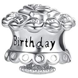 DWJSu Happy Birthday Cake Flower Charms for Charm Bracelets Necklace Jewelry for Women