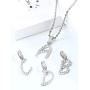TRIPOD JEWELRY Iced Out Pendant Initial Letter Pendant Necklace for Women, White Gold Plated Custom Pendant with Rope Chain A To Z