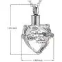 Crystal Heart Cremation Jewelry Memorial Urn Necklace for Ashes Stainless Steel Ash Holder Pendant Keepsake Jewelry for Urns Crystal Heart Cremation Jewelry Memorial Urn Necklace for Ashes Stainless Steel Ash Holder Pendant Keepsake Jewelry for Urns
