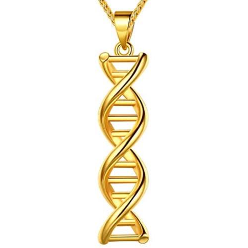 Beautlace DNA Double Helix Chemistry Science Molecule Biology Necklace and Earrings Jewelry Set Silver/18K Gold/Black Gun Plated Jewelry for Women and Girls