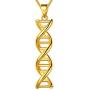 Beautlace DNA Double Helix Chemistry Science Molecule Biology Necklace and Earrings Jewelry Set Silver/18K Gold/Black Gun Plated Jewelry for Women and Girls