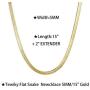 Tewiky 14k Gold Plated/Silver Flat Snake Necklace Punk Flexible Herringbone Chain Choker Dainty Jewelry Necklace for Women Girls 1.5/5MM(W) 14''/16''(L)