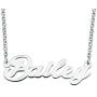 LoEnMe Jewelry Bailey Name Necklace Custom Personalized in Silver Plate Gift for Women Girls Couple