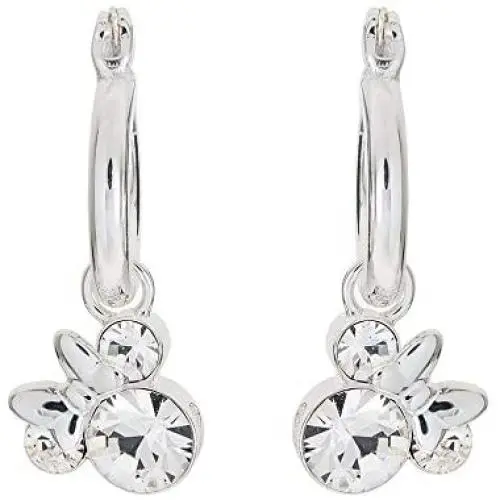Disney Minnie Mouse Birthstone Jewelry for Women and Girls, Minnie Mouse Crystal Hoop Earrings Disney Minnie Mouse Birthstone Jewelry for Women and Girls, Minnie Mouse Crystal Hoop Earrings