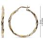 LeCalla Sterling Silver Jewelry Two Tone Light Weight Italian Design Hoop Earrings for Women