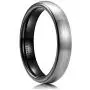 King Will Basic Mens Black Domed Brushed Tungsten Carbide Ring Wedding Band 2mm/4mm/6mm/8mm