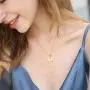 Letter Initial Necklaces for Women Girls, 14K Gold Filled Disc Letters Pendant Initial Necklace Adjustable Personality Delicate Tiny Necklace for Girls Teens Baby Best Necklace Gifts for Women