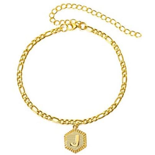 Gold Initial Anklet Silver Ankle Bracelets for Women Letter Anklet with Initials Figaro Chain Anklets A-Z Foot Jewelry Silver Gold Anklets for Women