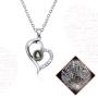 I Love You Necklace 100 Languages Projection Heart Pendant Necklace Crystal Loving Memory Collarbone Necklace with Red Rose Jewelry Storage Box for Valentines Day (Silver)