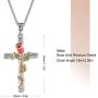 Cross Pendant Necklace for Women Rose Flower Necklace Jewelry for Christmas Birthday Mothers Day Necklace for Women 18 with 2 inches