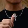 Sterling Silver Cross Pendant Necklace for Men Women, 18K Gold Silver Plated Chain Iced Out Cubic Zirconia Cross Pendants Hip Hop Jewelry